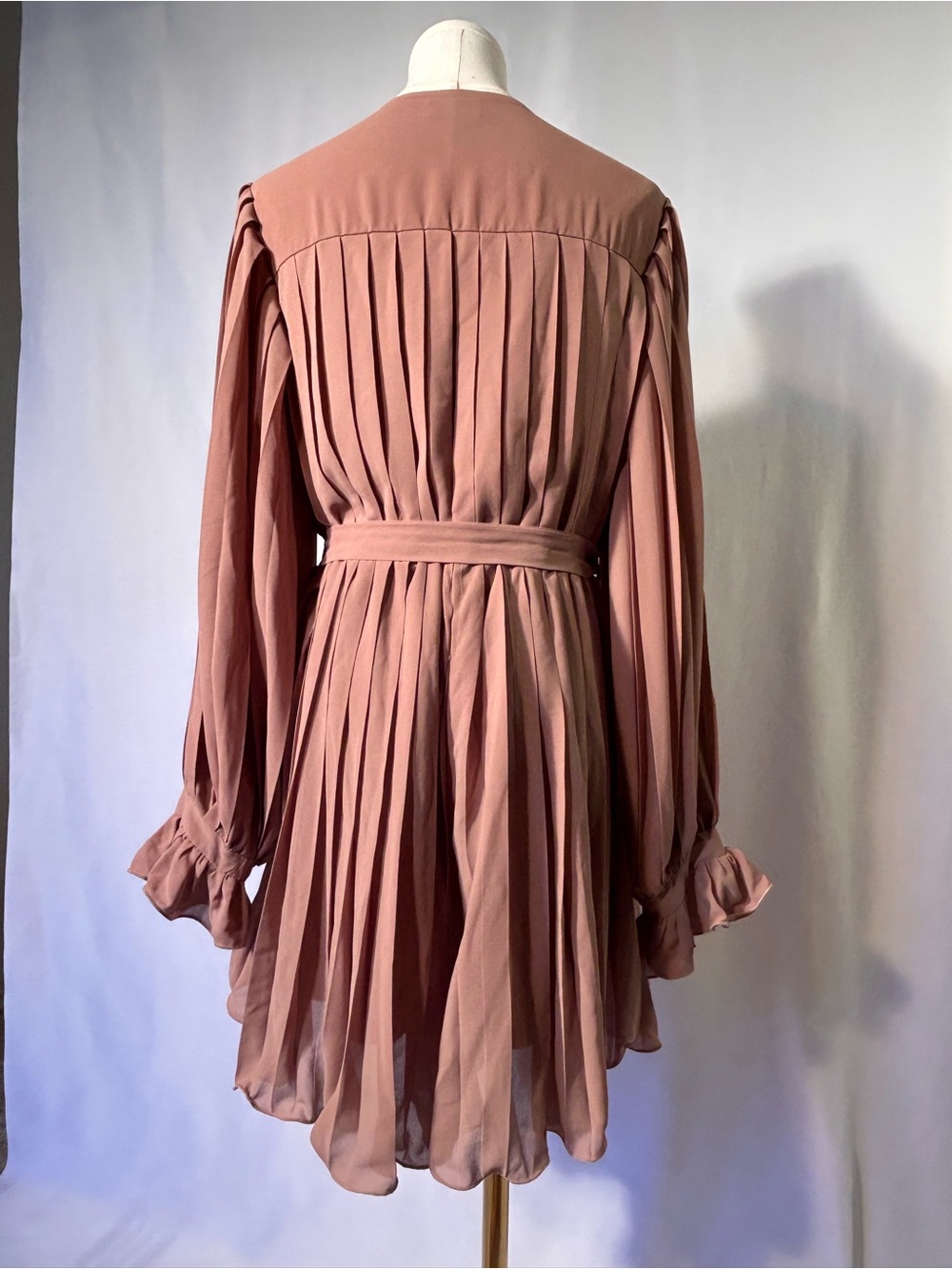Pink Lily Chiffon Pleated Button-Front Romper Dress Size M Feminine Flirty - Picture 2 of 12